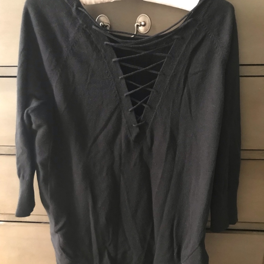 Black reversible sweater